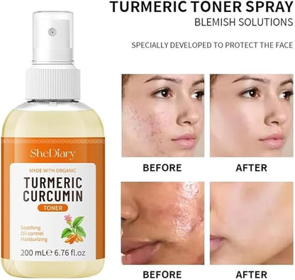 Turmeric Toner Spray Calming Hydrating Soothing Oil Control Moisturizing Face Mist (2)