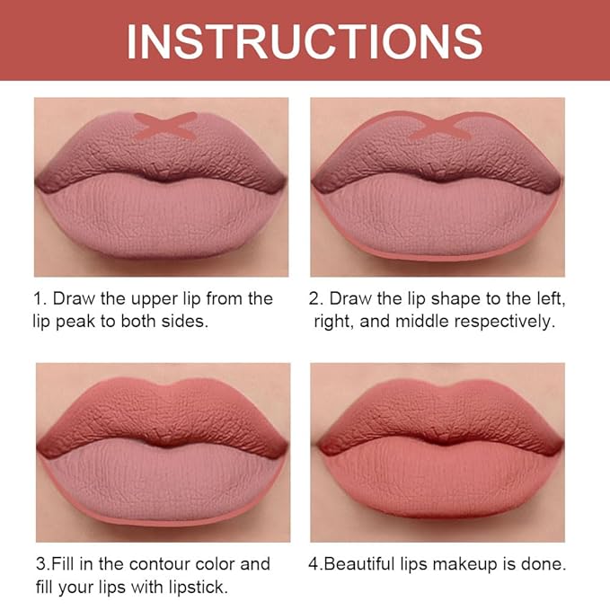 Kaely 2-in-1 Chestnut Antique Rose Lip Liner & Lipstick Set Kit for Women, Matte Lips Kit with Lip Liner Lip Stains Long Lasting Waterproof 24 Hour Lipstick and Lip Liners Combo Lipliners Pencil 04