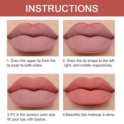 Kaely 2-in-1 Chestnut Antique Rose Lip Liner & Lipstick Set Kit for Women, Matte Lips Kit with Lip Liner Lip Stains Long Lasting Waterproof 24 Hour Lipstick and Lip Liners Combo Lipliners Pencil 04