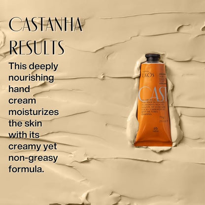 Natura Ekos Brazil Nut (Castanha) Hand Cream Duo – Brazil Nut Hydration Set | 24-Hour Moisture, Vegan Skin Care - 2.6oz + 1.41oz