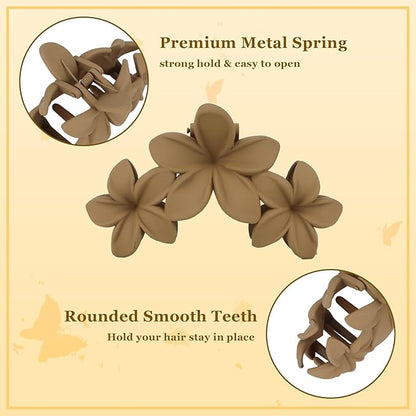 Ondder Large Matte Claw Hair Clips for Women - 4.5 Inch Non-Slip Strong Hold Clips for Thick Hair, Hair Accessories