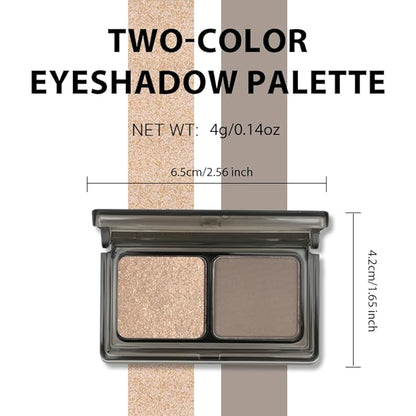 AMY'S DIARY 2 Color Taupe Brown Matte+Golden Champagne Shimmer Eyeshadow Palette – Shimmer matte Shades eye shadow for Eye Makeup, Long-Lasting & Highly Pigmented, Vegan & Cruelty-Free for woman