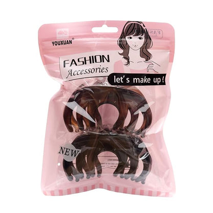 Youxuan Hair Claw for Women, 4 Inch Pretty Hair Clip, Hair Grip for Thick Hair, Black and Coffee