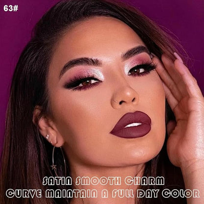 evpct 2Pcs Burgundy Red Matte Lip Liner Lipstick Combo Set for Women, Burgundy Lip Combo Set Liquid Lips Gloss Lipliner Stains Set Long Lasting Waterproof, Lips Makeup 24 Hours labiales originale