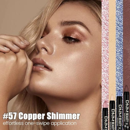 evpct Copper Shimmer Cream Eye Shadow Sticks Brightener Pencils for Women, Shimmery Bronze Silky Eyeshadow Applicator Stick Pen Waterproof, Blendable Crease-Proof Stick Eyeshadow Shimmer Eye Makeup 57