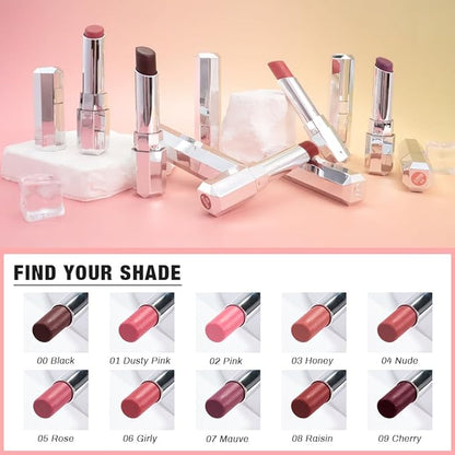 evpct Mauve Honey Lipstick Tinted Lip Balm, Sheer Hydrating Shine Tinted Lipstick for Women, Moisturizing Lip Color, Nourishing Tinted Lip Balm Plumper Gloss Stain, Glossy Shiny Finish, 07 Mauve