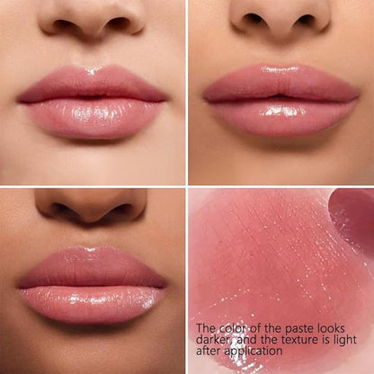 2Pcs Honey Lipstick Tinted Lip Balm, Sheer Hydrating Lip Stain for All Skin Tones, Natural Lightweight Lips Gloss Makeup for Women, Vegan & Cruelty-Free (Black & Pink)