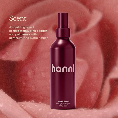 HANNI Water Balm Hydrating Body Mist, Moisturizer Spray with Hyaluronic Acid for All Skin Types, Lotion Replacement, 200 mL / 6.76 fl oz