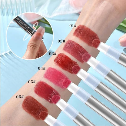 Cushion Lip Gloss Matte Lip Tint – Long-Lasting Lightweight Color, Soft Plush Applicator for Gradient Blurred Lips, Non-Sticky Velvet Finish Hydrating Lip Stain 03#–Brick Red