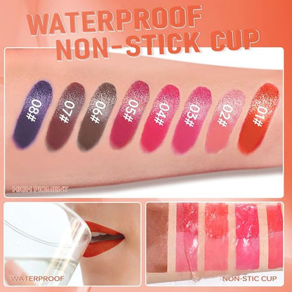 Cool Taupe Peel Off Lip Gloss Tattoo and Lip Oil, Lip Stain Peel Off Masque - Peel Off Lip Tint,Long Lasting Waterproof Transfer-proof Lip Mask Lip Gloss Peel Off Lip Liner,Stay Lip Makeup 06#