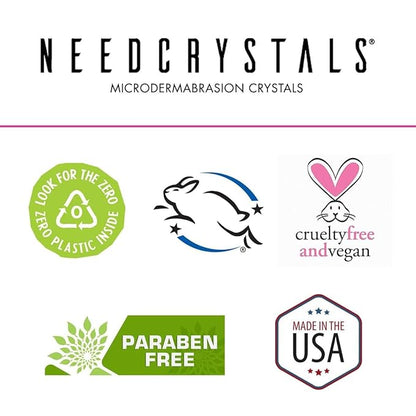 NeedCrystals Microdermabrasion Crystals, DIY Face Scrub with Vitamin C. Natural Facial Exfoliator for Dull or Dry Skin Improves Wrinkles, Anti-Aging, Skin Texture & Brightening. 8 oz