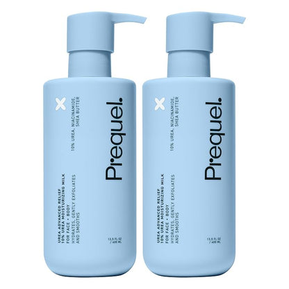 Prequel Skin Urea Advanced Relief Moisturizing Milk, 10% Urea Lotion for Face and Body, Unscented, Hydrating Cream for Extremely Dry Skin, Soothing for Sensitive Skin - 6.75 fluid ounce (Pack of 2)