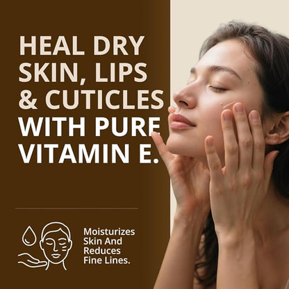 Vitamin E Oil - 100% Pure & Natural, 85,800 IU. Repair Dry, Damaged Skin from Surgery & Acne, Age Spots & Wrinkles. Boost Collagen for Moisturized, Youthful-looking Skin. d-alpha tocopherol, 2 Fl Oz