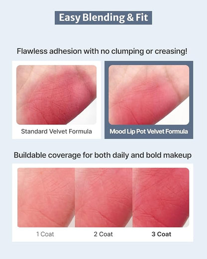 DEARMAY Pure Falling Mood Lip Pot No. 07 Endless Replay 0.23 Oz. Vegan Lip Stain Lip & Cheek Multi-Use Tint With Hydrating Formula for Smooth Soft Blend Without Dryness or Fine Lines, Korean Makeup