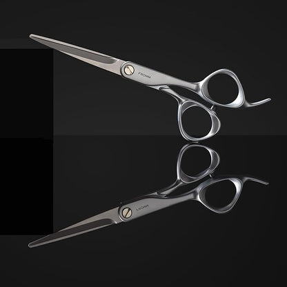 Fromm Transform 5.75" Extra Smooth Hair Cutting Shears for Wet and Dry Hair, Polished Silver Japanese Steel Scissors with Beveled Blade