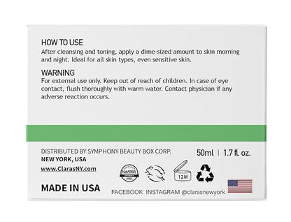 CLARA'S NEW YORK | Deep Softening Vitamin E Skin Barrier Cream | with Panthenol, Macadamia Oil | Healthy Glowing Skin, Rich | Non-sticky, Fast-absorbing Clinical-Grade Formula | 50ml MADE IN USA