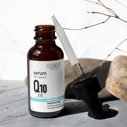 CLARA'S NEW YORK Q10 Facial Serum with Vitamin E – Hydrating, Brightening & Skin-Supportive – 30ml / 1 Fl Oz – Made in USA