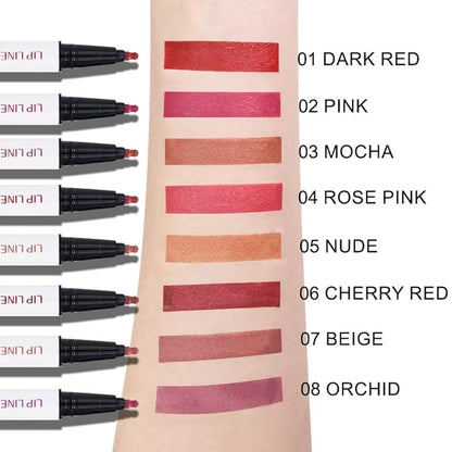 Kaely 3Pcs Mocha Nude Beige Longwear Liquid Lip Liner Waterproof, 24 Hour Long Lasting Lip Liner Stain Marker Pen, 2-in-1 Matte Semi Permanent Lipliner & Lipstick, 03+05+07