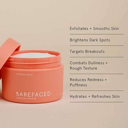 Barefaced Skin Goals Bundle - Toning Pads, Toning Pads II, Liquid Gold, Overachiever - Renew, Resurface, and Revitalize Skin
