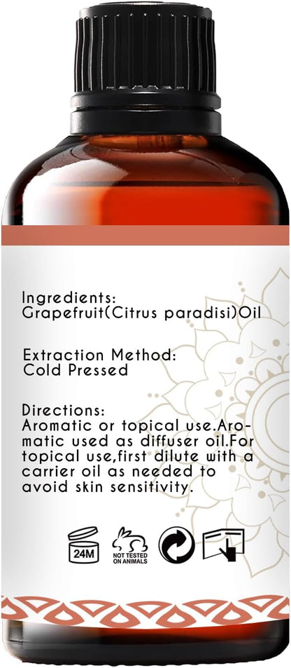 Grapefruit Essential Oil Pure Organic for Diffuser Skin Hair - 1 Oz
