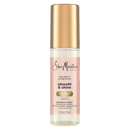 Shea Moisture Coconut & Hibiscus Smooth & Shine Oil Coconut & Hibiscus Softens And Hydrates Hair With Manketti And Coconut Oil For A Lightweight Texture 3.3 Fl Oz