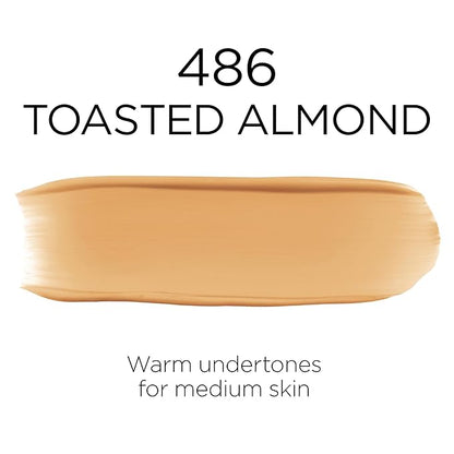 L'Oreal Paris Makeup Infallible Up to 32 Hour Fresh Wear Lightweight Foundation, 486 Toasted Almond, 1 Fl Oz, Packaging May Vary