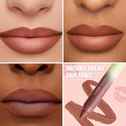 BINGBRUSH 2in1 Matte Lip Liner and Lipstick Combo, Lipstick for Women, Longwear Waterproof Lip Liner Pencil, Matte lipstick Smudge Proof lipstain, Women's Long Lasting Lip Combo (8#Maple Rush)