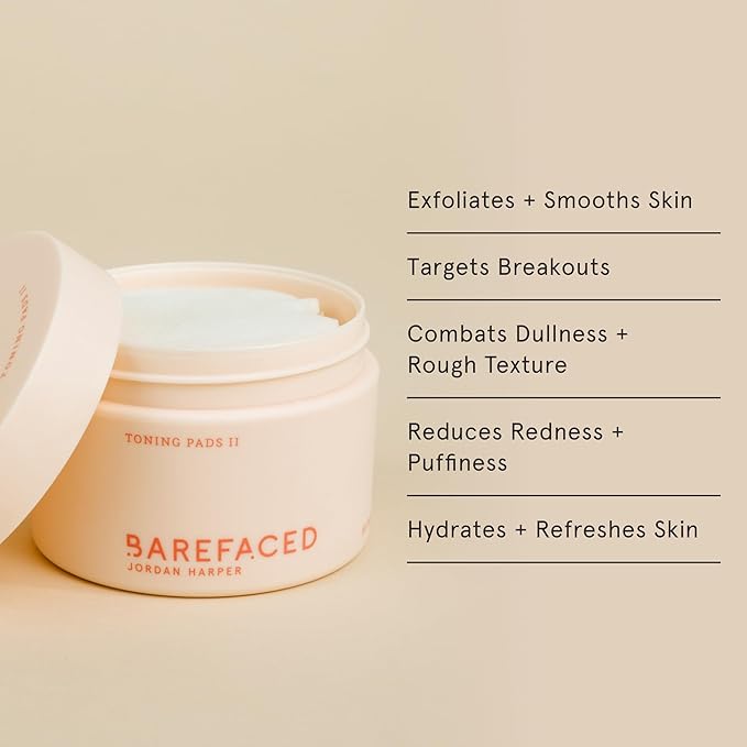 Barefaced Core Four (Retinoid Alternative) - Toning Pads II, Liquid Gold, Overachiever, Sheer SPF