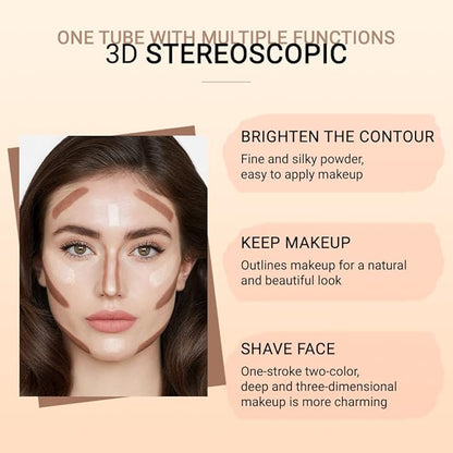 evpct 2In1 Cream Contour Stick Contouring Concealer Sticks Makeup Face Cream Kit for Beginners Creamy Contour and Highlight Stick contorno base de maquillaje para mujer en oferta Lotus & Light Brown
