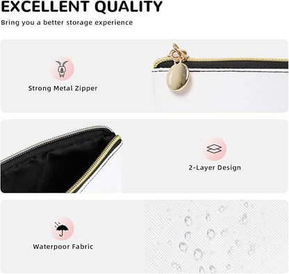 Womens Leather Makeup Bag Cosmetic Bag Travel Toiletry Bags Make Up Bags for Women Adult (Floral Dragonfly)