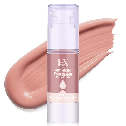 Acne-serum Foundation with Salicylic Acid & Vitamin E, Sensitive Skin Foundation Vegan & Non-Comedogenic for Acne Skin Care (Medium-209)