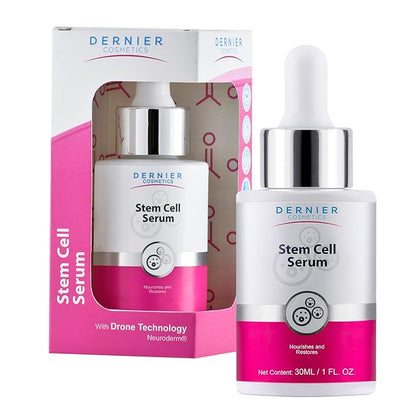 Dernier Stem Cell Serum for Face – 3% Bio Vegan Stem Cells 1% Hyaluronic Acid 0.3% Allantoin | Overnight Hydrating Anti-Aging Moisturizer for Wrinkles Collagen Boost Acne Inflammation (1 fl oz)
