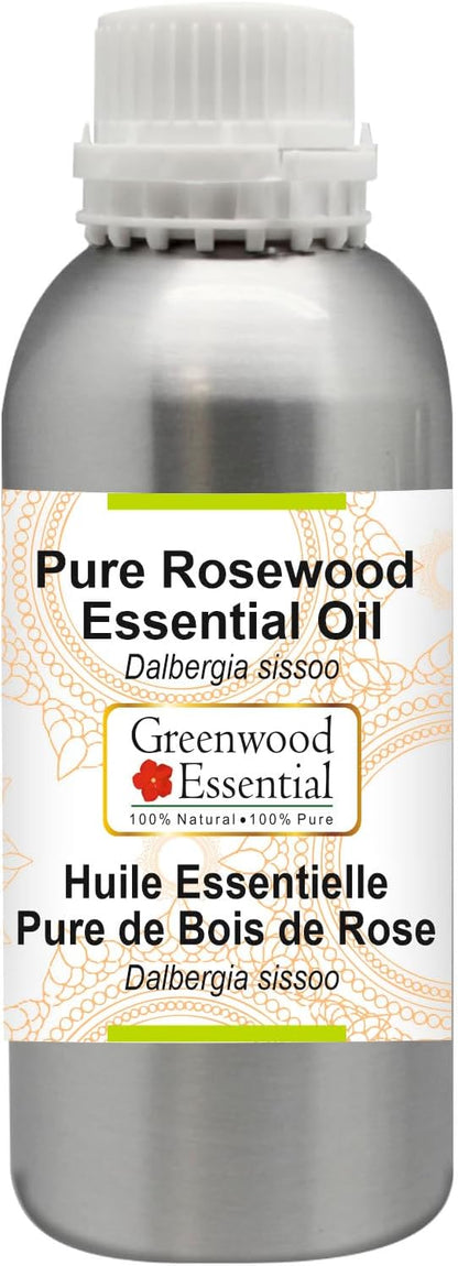 Greenwood Essential Pure Rosewood Essential Oil (Dalbergia Sissoo) Steam Distilled 300ml (10.1 oz)