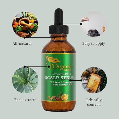 J'Organic Solutions Growth-Plus Scalp Nourishing Oil (4 Oz)