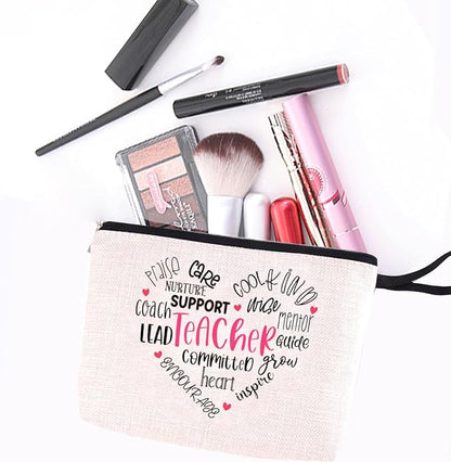 Hanamiya Na Teacher Gifts Makeup Bag for Women, Appreciation, Birthday, Thank You, Cosmetic Bag, Graduation Gifts for Female Educator Coworker