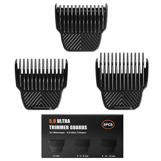 3 Professional Trimmer Guards for Manscaped The Lawn Mower 5.0 Ultra - 7 Cutting Lengths from 1/18"-1/2" Fit for Manscaped Lawn Mower 5.0 Trimmer Replacement Guards