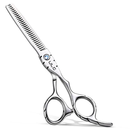 ULG Hair Thinning Scissors 6.7” Shark Series 100% Japanese Stainless Steel, Offset Handle, 30-Tooth Seamless Thinner 15% Hair Removal, Professional Barber Layering Shears for Salon & Home Hair Styling
