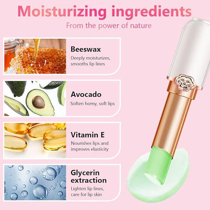 evpct 2Pcs Aloe Vera Tinted Lip Balms PH Lip Color Changing Lipstick Balm Stain Gift Set Queen for Women Girls Korean Mood Long Lasting Color Change Light Pink Lipstick Lip Tint Plumper Gloss