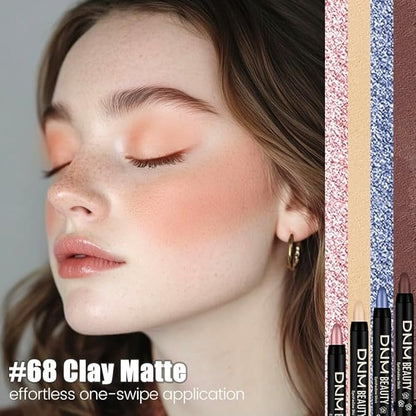 Nude Pink Matte Cream Eye Shadow Stick Makeup for Women, Nude Pink Matte Eyeliner Pencil Eyeshadow Brightener Stick for Eyes, Waterproof Eyeshadow Applicator Blendable sombras para ojos 68#