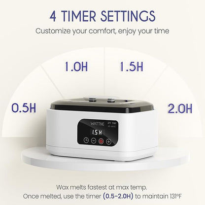 Wattne Paraffin Wax Machine for Hands & Feet – Paraffin Wax Warmer Moisturizing Kit with Auto-Timer & Precision Temperature Control, Paraffin Wax Bath for Arthritis, Dry Skin Care, Home Spa-White