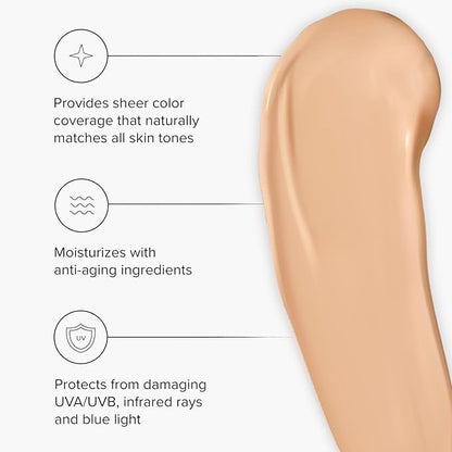 Healthy Skin Lab Protect Tinted Moisturizer & Mineral Sunscreen SPF 50, Anti-Aging, Lightweight Makeup With Broad Spectrum UV Protection + Hyaluronic Acid, Dermatologist-Tested, All Skin Types, 1.8 oz
