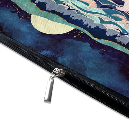 Cute Makeup Bag for Purse Canvas Waterproof Funny Cosmetic Bags for Women Zipper Travel Toiletry Pouch-Mountain Makeup Bags-Blue