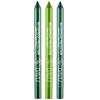3 Colorful Eyeliner Pen Set, Eye Shadow Pencil, Pearl Eyeliner Kit Metallic Glitter Colored Eye liner for Women Eye&Lip Liner Professional Waterproof Eye Makeup (3PCS A)