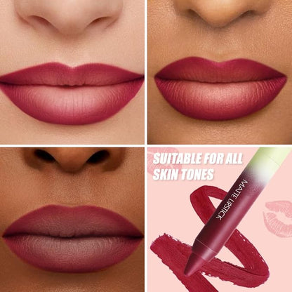 BINGBRUSH 2in1 Matte Lip Liner and Lipstick Combo, Lipstick for Women, Longwear Waterproof Red Lip Liner Pencil, Matte lipstick Smudge Proof lipstain, Women's Long Lasting Lip Makeup (5#Red Drama)