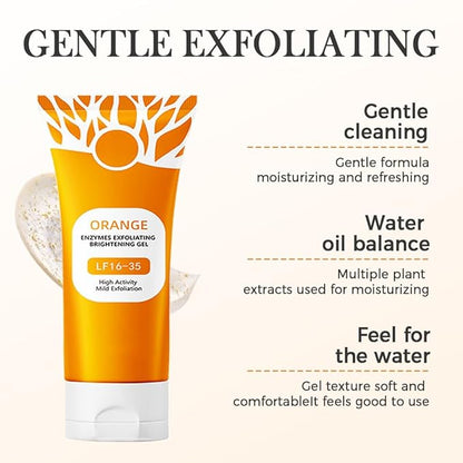 Orange Exfoliating Gel for Face and Body, 2026 Upgraded Deep Pore Orange Peeling Scrub, Cleaning Pores, Remove Blackheads Moisturize Cleansing, Facial Exfoliating Gel for All Skin (1PC, 3.52 Fl Oz)
