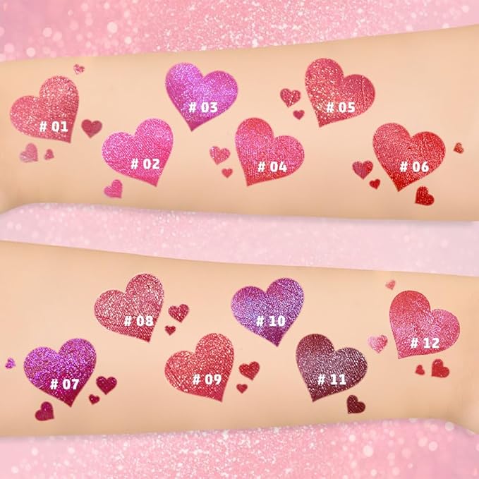 AMY'S DIARY Glitter Liquid Lipstick, Shimmer Metallic Lip Gloss, Long-Lasting Waterproof Lip Color, High Shine Sparkle Makeup,Lip makeup for woman (Lavender Gleam3#)