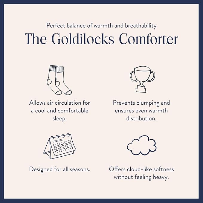 Brooklinen All Season Luxury Down Comforter, 100% Natural Canadian Duck Down Duvet Insert - 700 Fill Power, 100% Cotton Shell, Baffle Box Construction, Twin/Twin XL Size Comforter