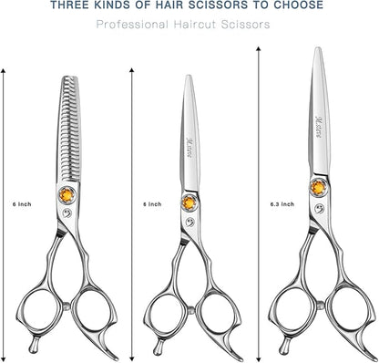 Professional Hair Cutting Scissors 6.3 Inch, VG10 Stainless Steel Barber Shears, Extremely Sharp Hairdressing Scissors for Salon & Home Use, Ambidextrous Left Right Hand