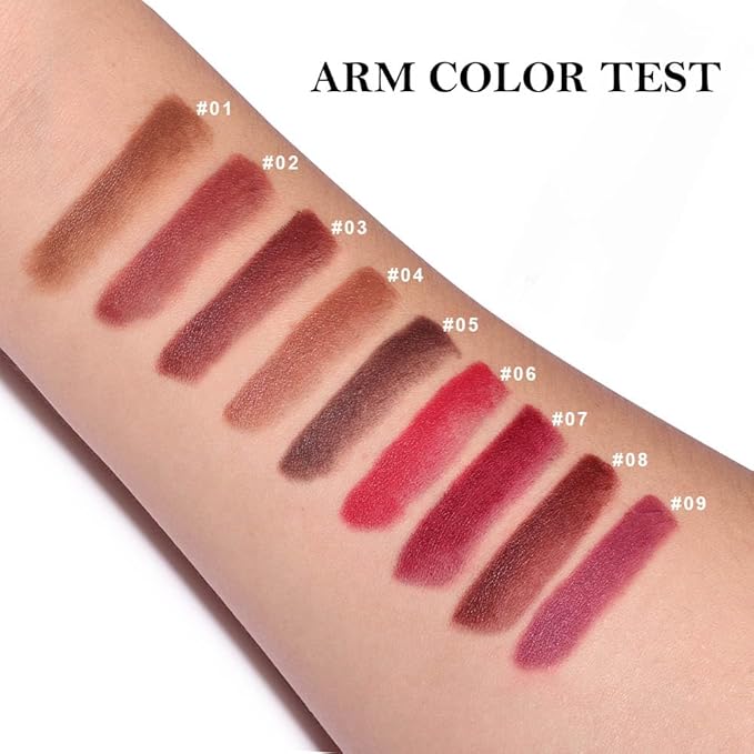 Matte Lip Crayon Lip Liner and Lipstick Combo Sets, Reddish Brown Gradient Matte Lip Bar And Lip Liner Set, Contour Gradual Ombre Effect Lip Pencil For Old Women, Long Lasting Waterproof Smudge Proof