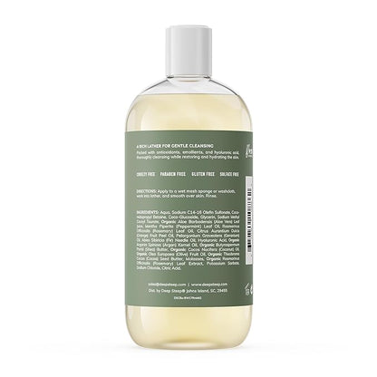 Deep Steep Body Wash, Rosemary Mint, 17 oz – Hydrating Shower Gel with Hyaluronic Acid, Shea Butter, Aloe Vera & Argan Oil – Vegan, Clean Beauty, Clean & Refreshed Skin